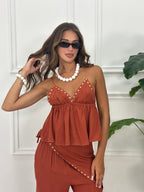 Conjunto de Top y Pantalón Palazzo – Lola Sierra