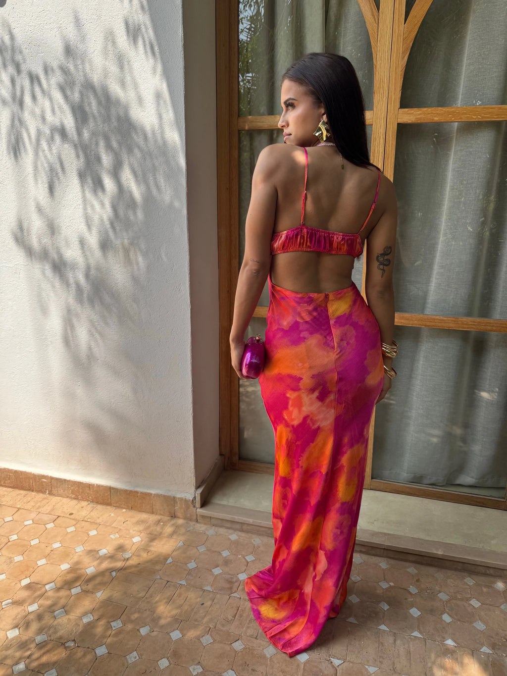 Vestido elegante de color - Carla
