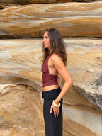 Top con cuello halter y brillo - Sofia