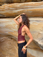 Top con cuello halter y brillo - Sofia