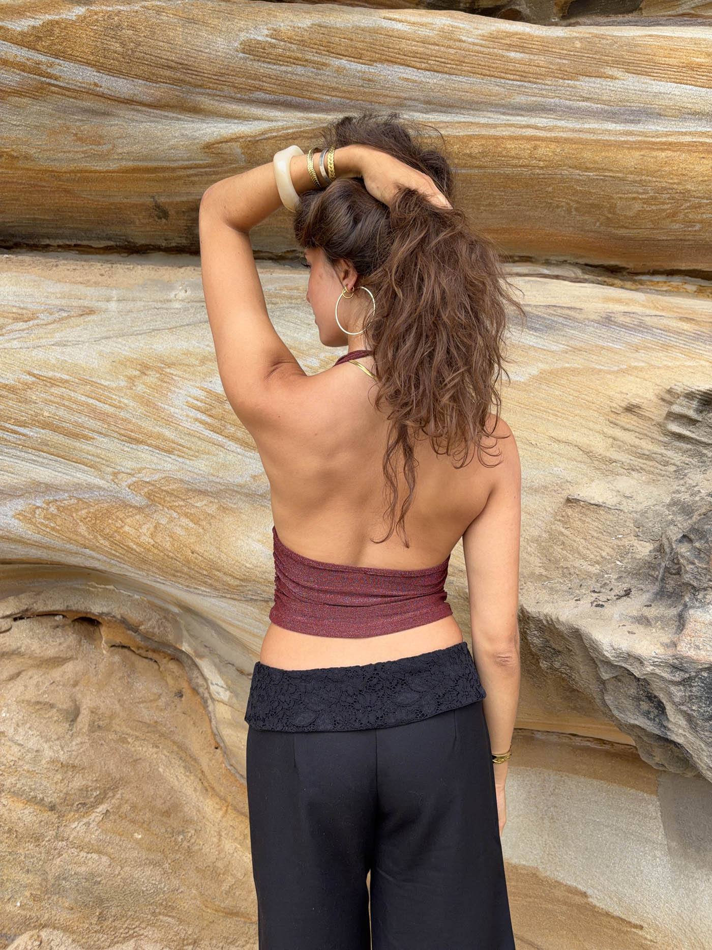 Top con cuello halter y brillo - Sofia