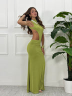 Vestido Largo con Aberturas y Espalda Descubierta – Lola Sierra