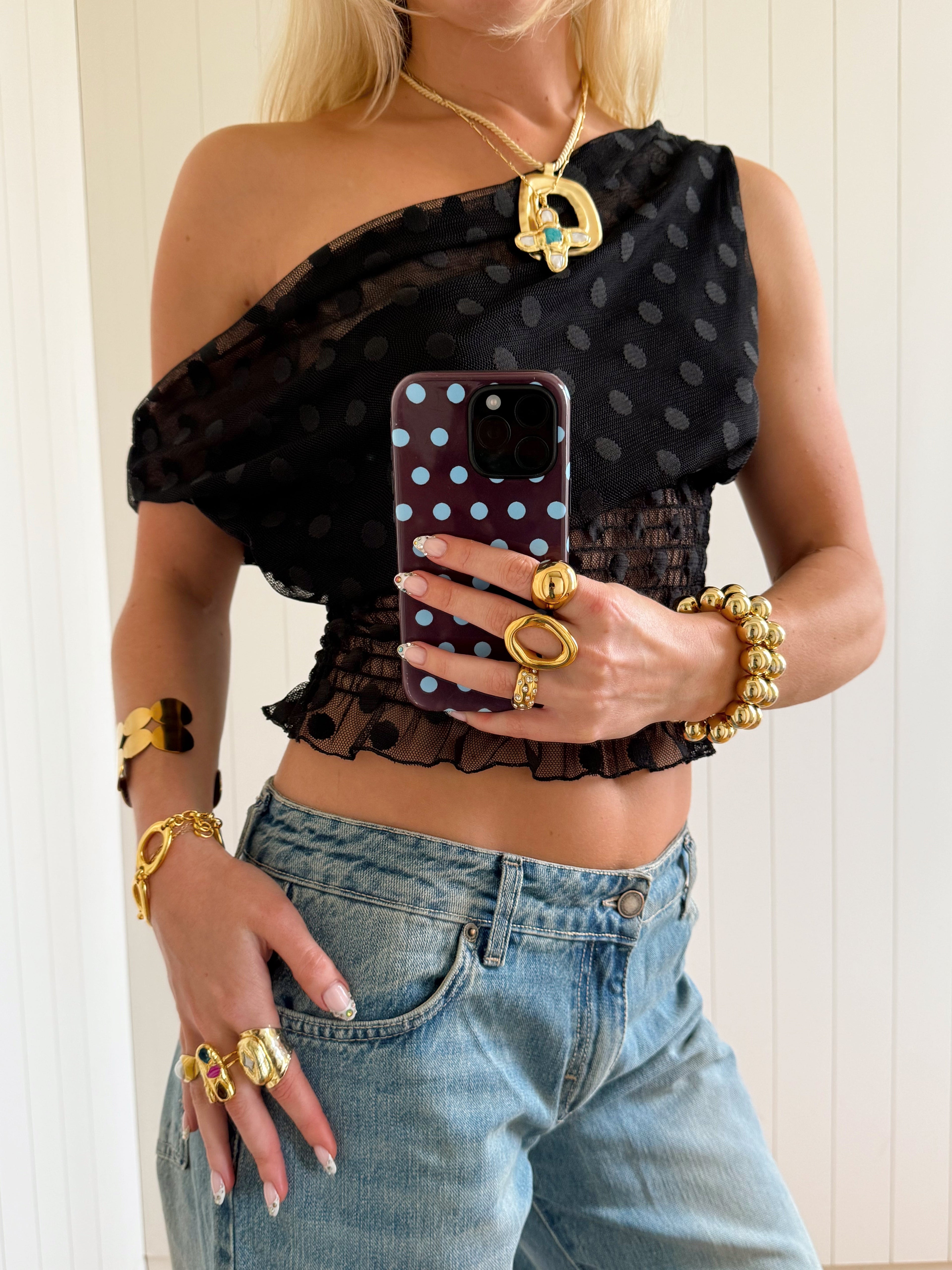 Top de malla con lunares - Iris